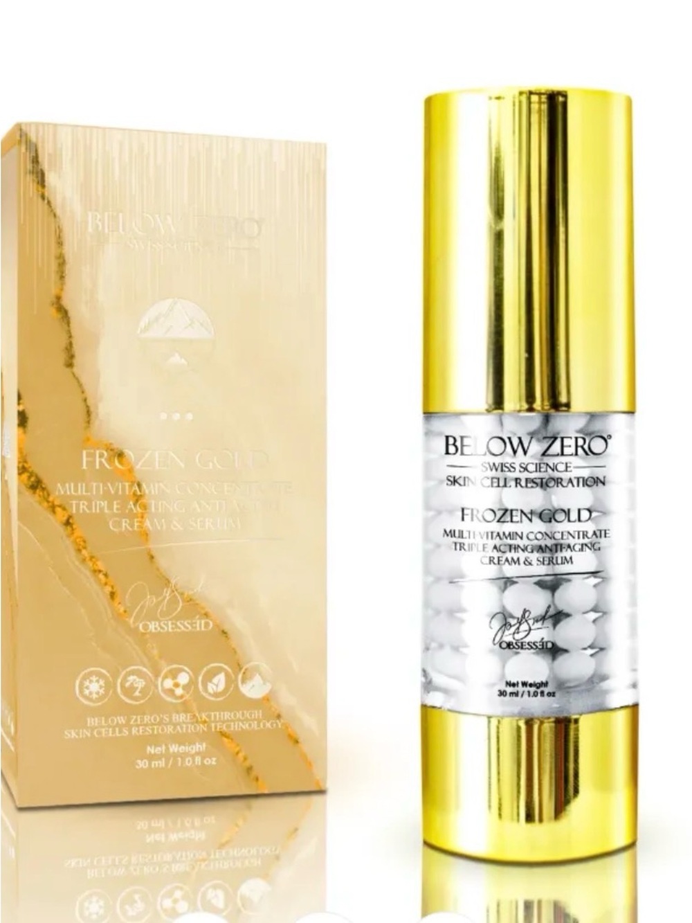Below Zero Frozen Gold Multi-Vitamin Concentrate Anti-Aging Cream & Serum